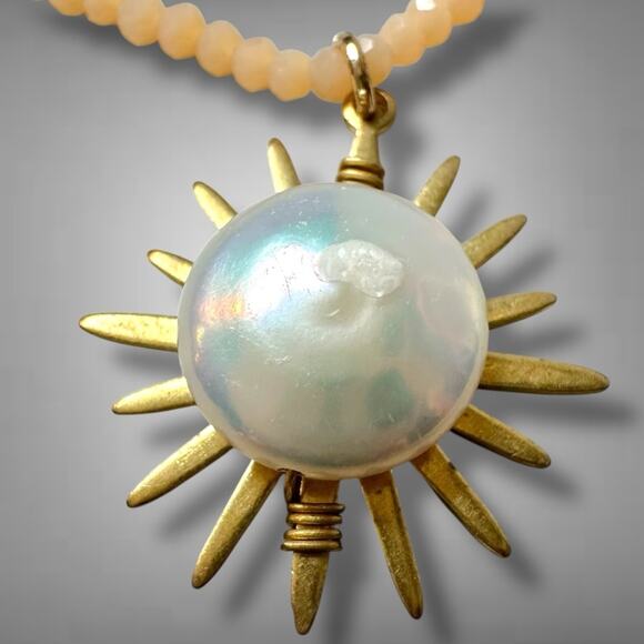 Free People Ariana Ost Sunlight Choker in Citrine NWT Sun Charm Bohemian Dainty - Picture 11 of 16